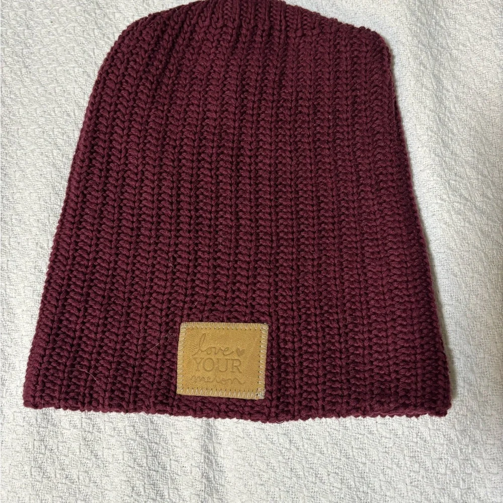 Love Your Melon Maroon Chunky Knit Beanie